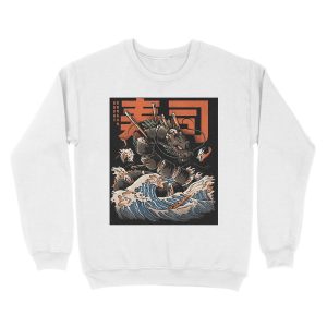 Alternative view of The Black Sushi Dragon Unisex Crewneck Sweatshirt
