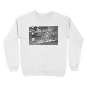 Alternative view of the burning monk Unisex Crewneck Sweatshirt