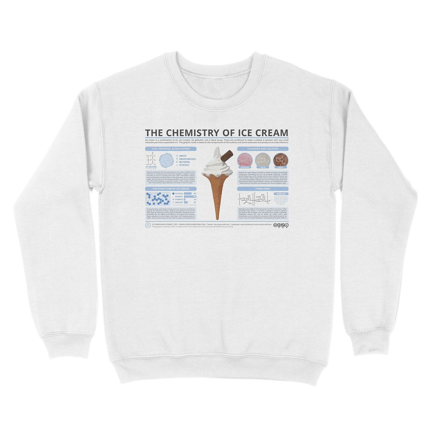The Chemistry of Ice Cream Unisex Crewneck Sweatshirt - Image 2