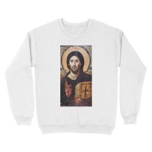 Alternative view of The Christ Pantocrator of St. Catherine’s Monastery at Sinai Unisex Crewneck Sweatshirt