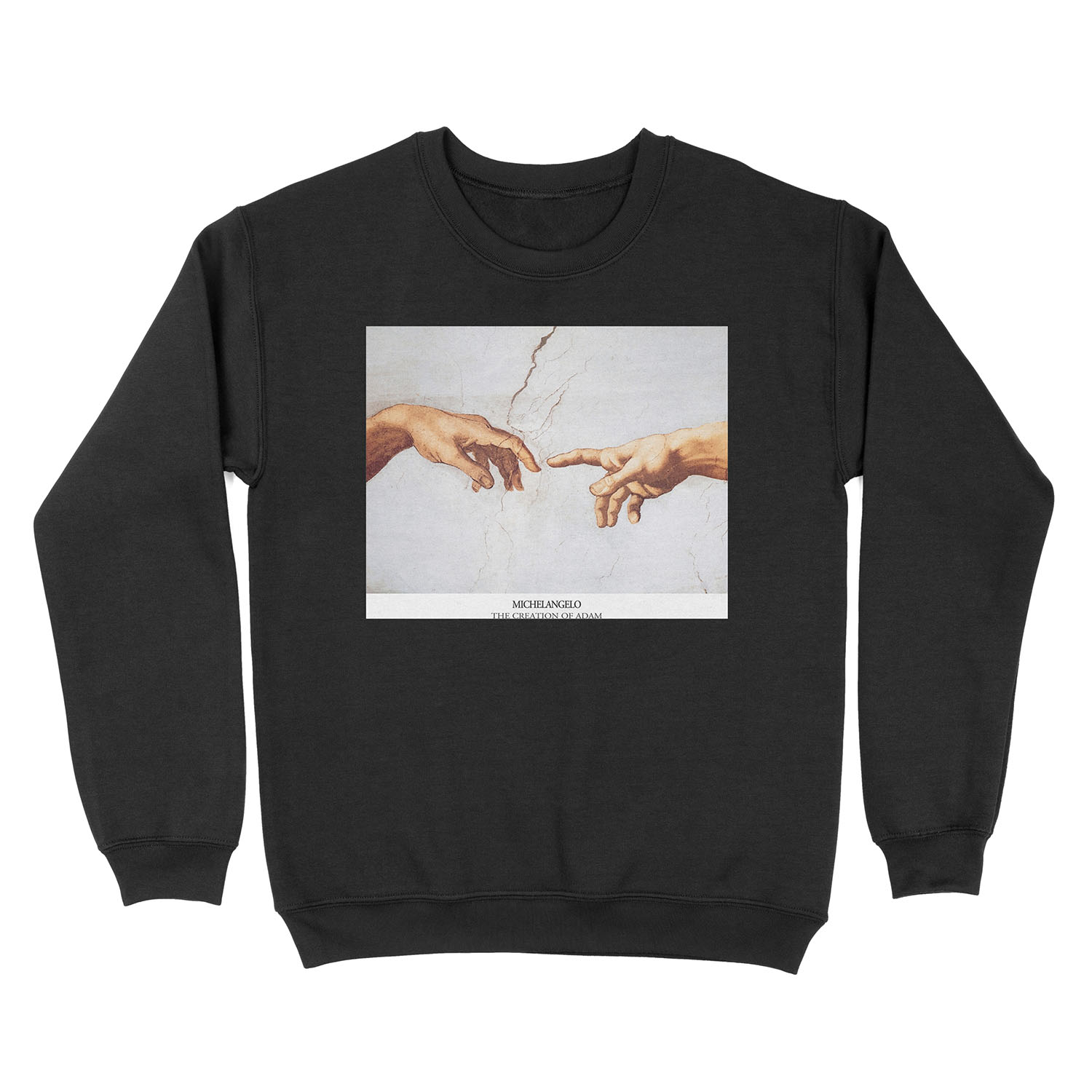 The Creation of Adam Michelangelo Fingers Touching Unisex Crewneck Sweatshirt