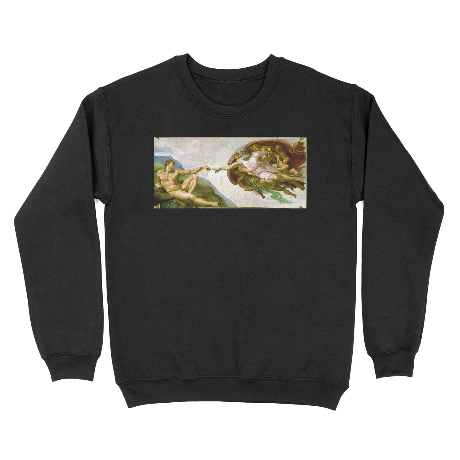The Creation of Adam Painting by Michelangelo Sistine Chapel Unisex Crewneck Sweatshirt