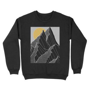 The dark peaks under the golden sun Unisex Crewneck Sweatshirt