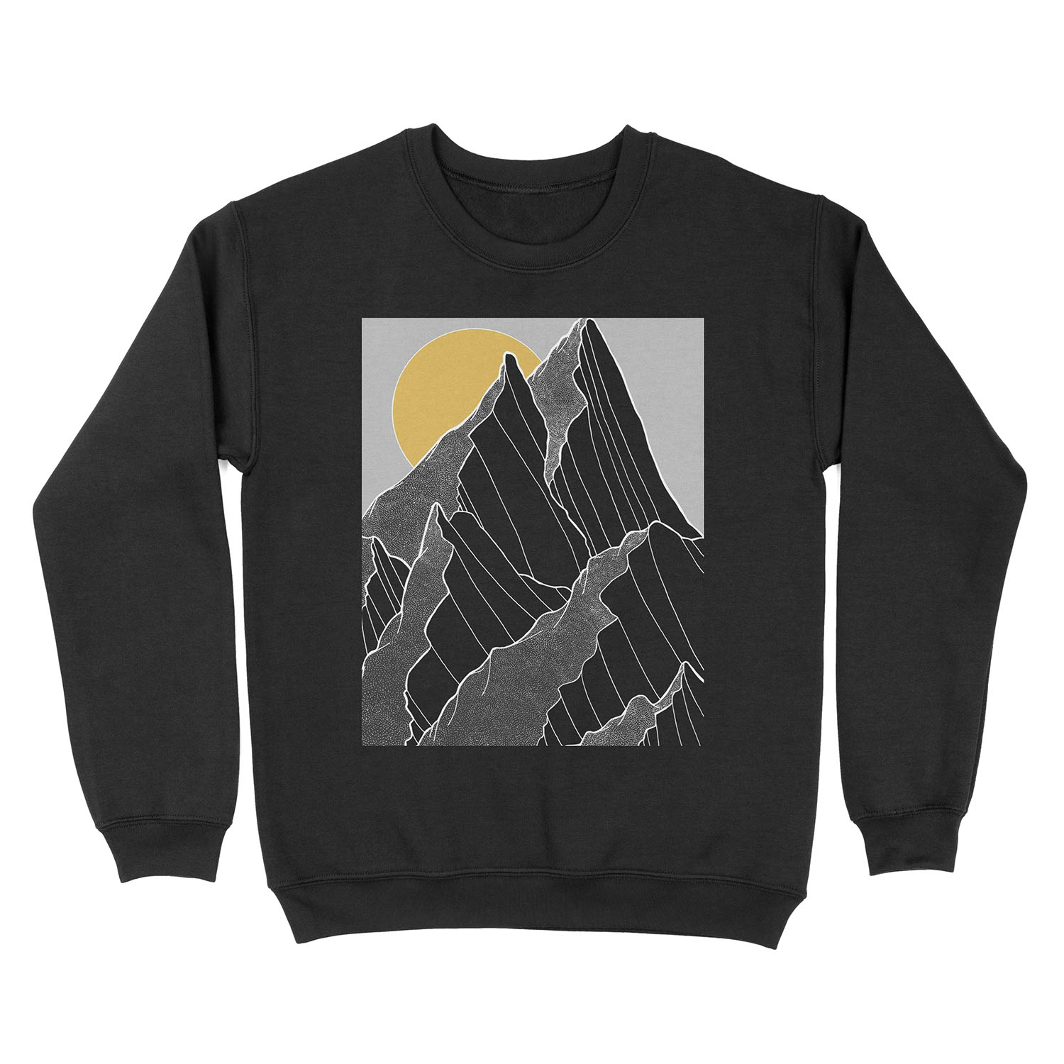 The dark peaks under the golden sun Unisex Crewneck Sweatshirt