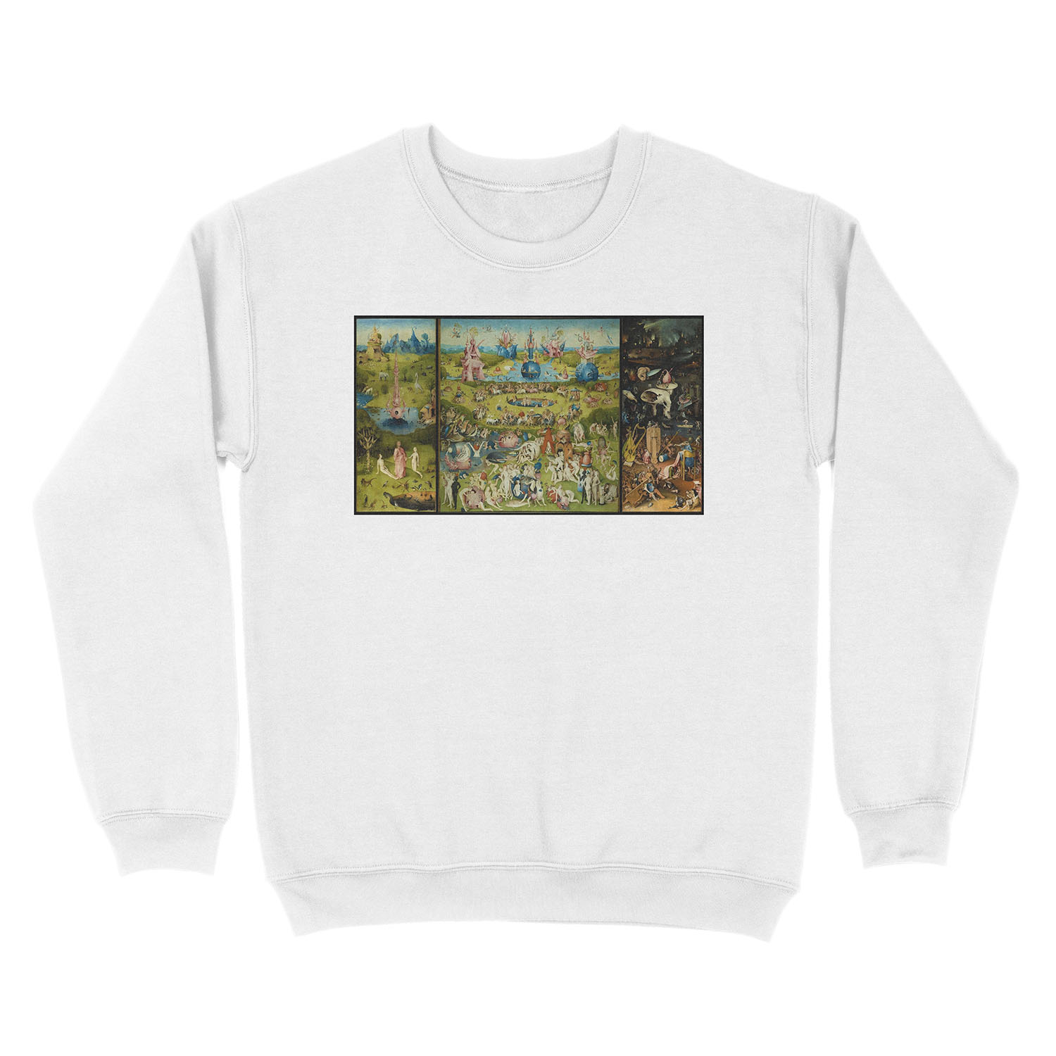 The Garden of Earthly Delights by Hieronymus Bosch (1480-1505) Unisex Crewneck Sweatshirt - Image 2