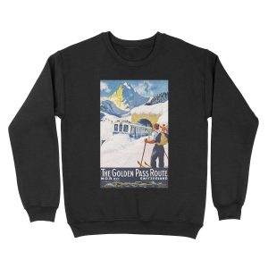 The Golden Pass - Vintage Ski Unisex Crewneck Sweatshirt