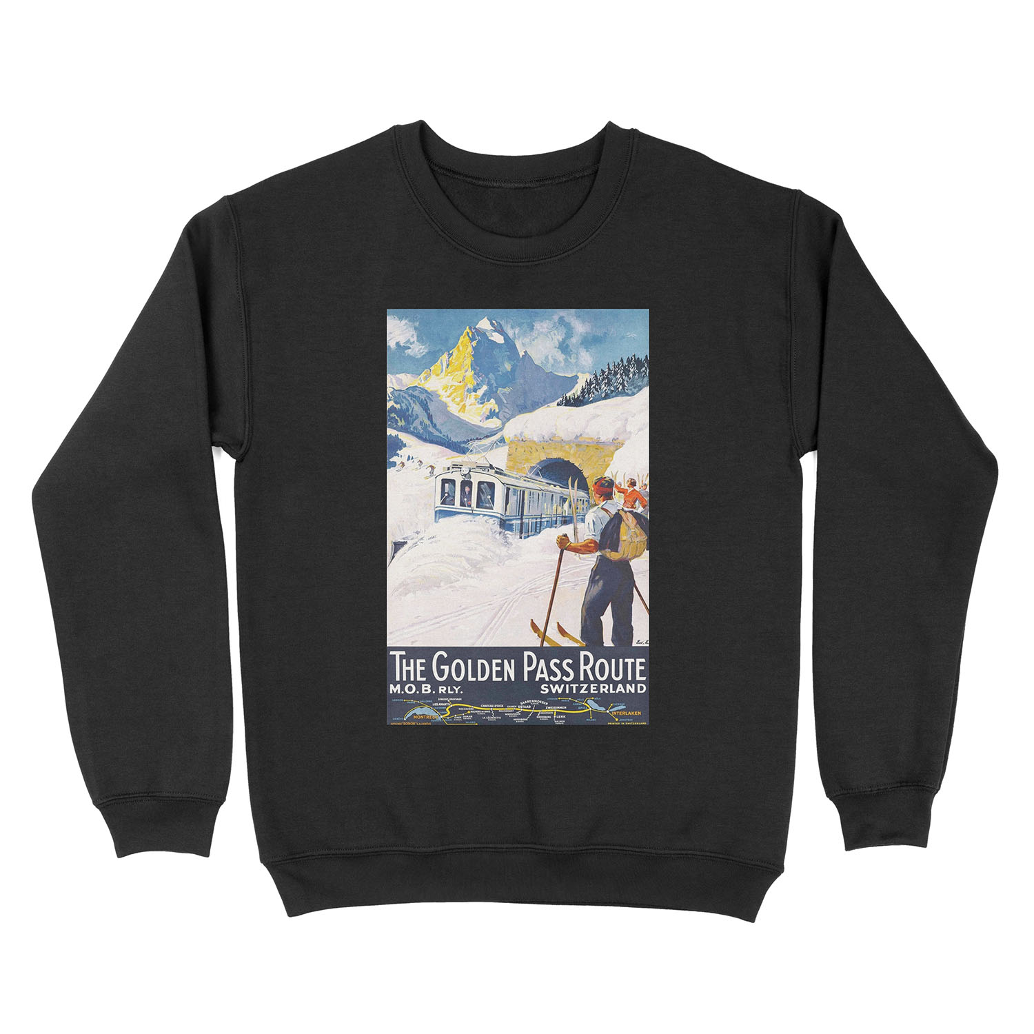 The Golden Pass - Vintage Ski Unisex Crewneck Sweatshirt