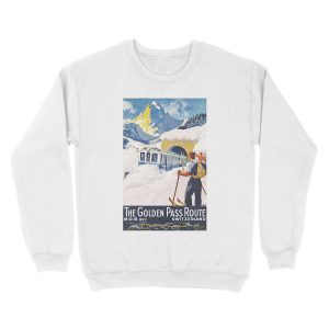 Alternative view of The Golden Pass - Vintage Ski Unisex Crewneck Sweatshirt