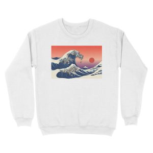Alternative view of The Great Wave of Pug Unisex Crewneck Sweatshirt