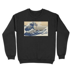 The Great Wave of Pugs Vanilla Sky Unisex Crewneck Sweatshirt