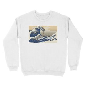 Alternative view of The Great Wave of Pugs Vanilla Sky Unisex Crewneck Sweatshirt