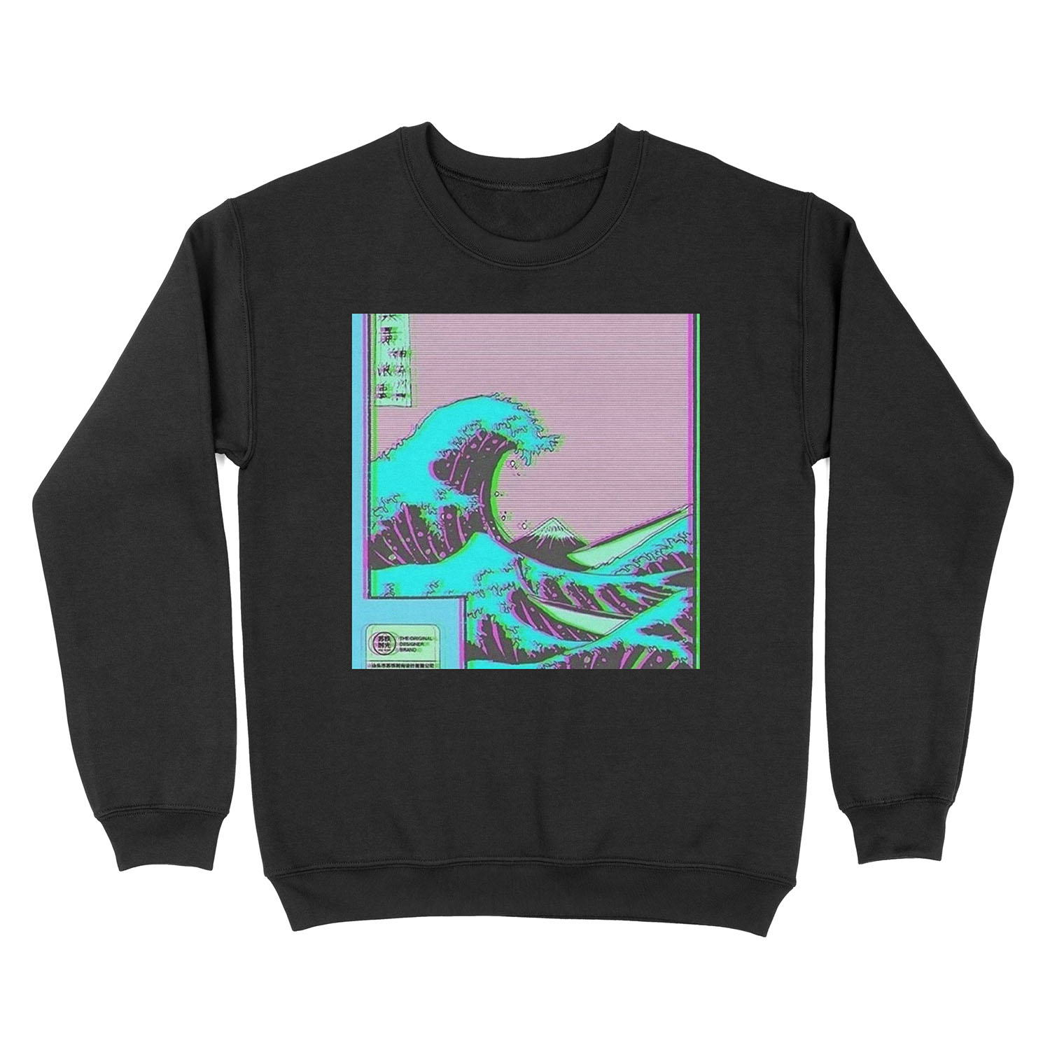 The Great Wave off Vaporwave Kanagawa Unisex Crewneck Sweatshirt