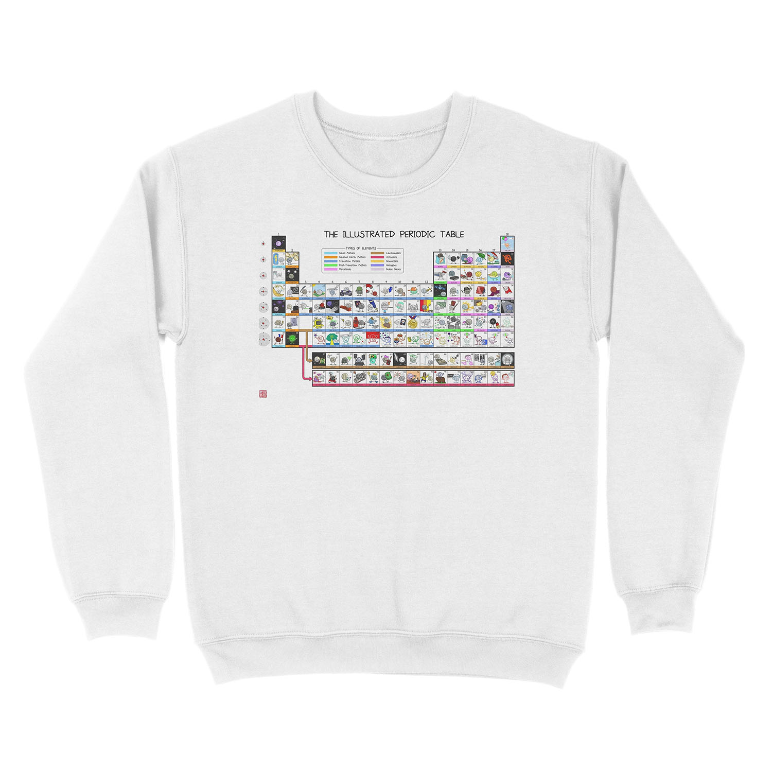 The Illustrated Periodic Table Unisex Crewneck Sweatshirt - Image 2