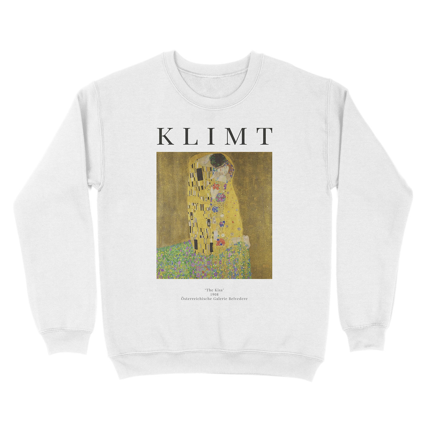 The Kiss - Gustav Klimt - Exhibition Unisex Crewneck Sweatshirt - Image 2