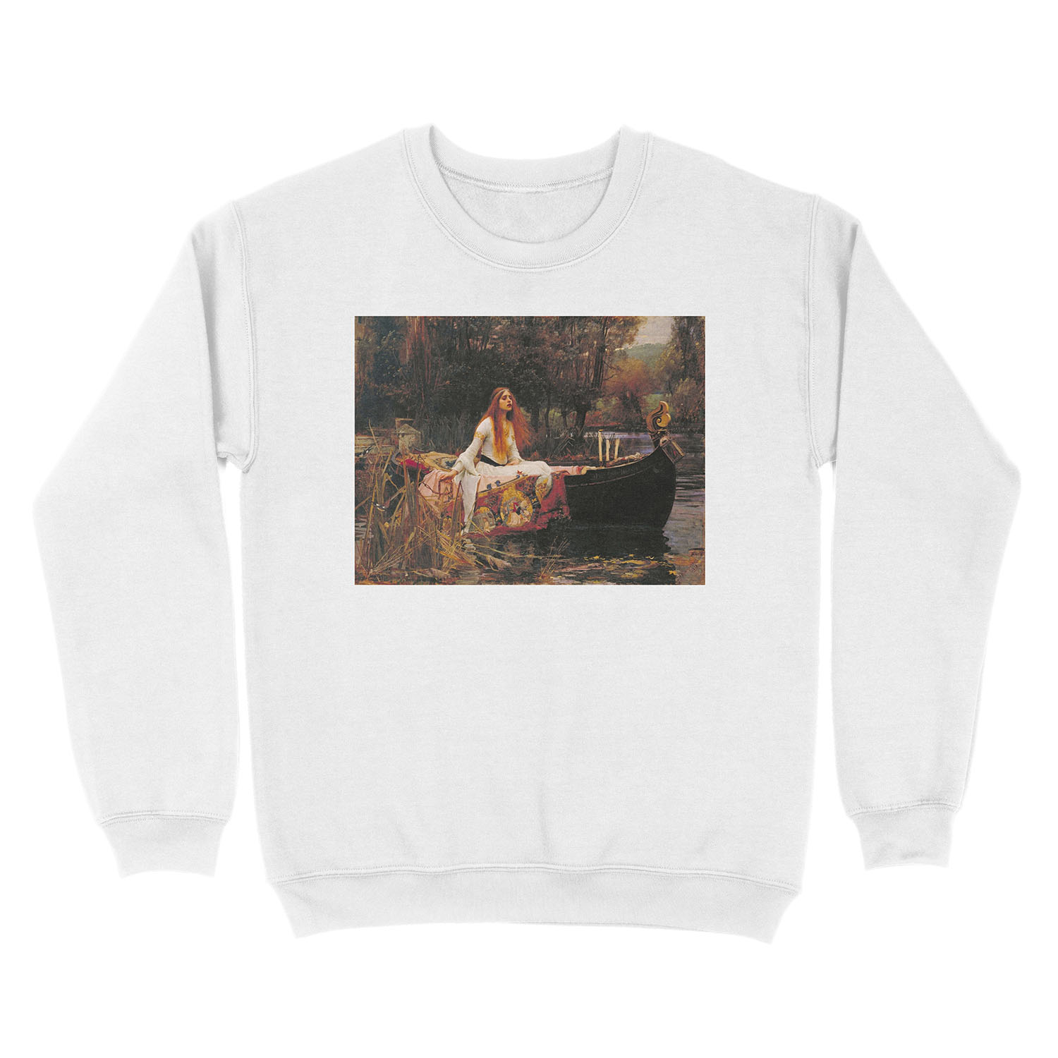 The Lady of Shallot - John William Waterhouse Unisex Crewneck Sweatshirt - Image 2