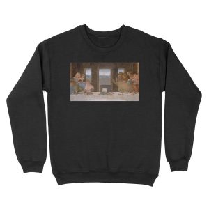 The Last supper CAT meme Unisex Crewneck Sweatshirt