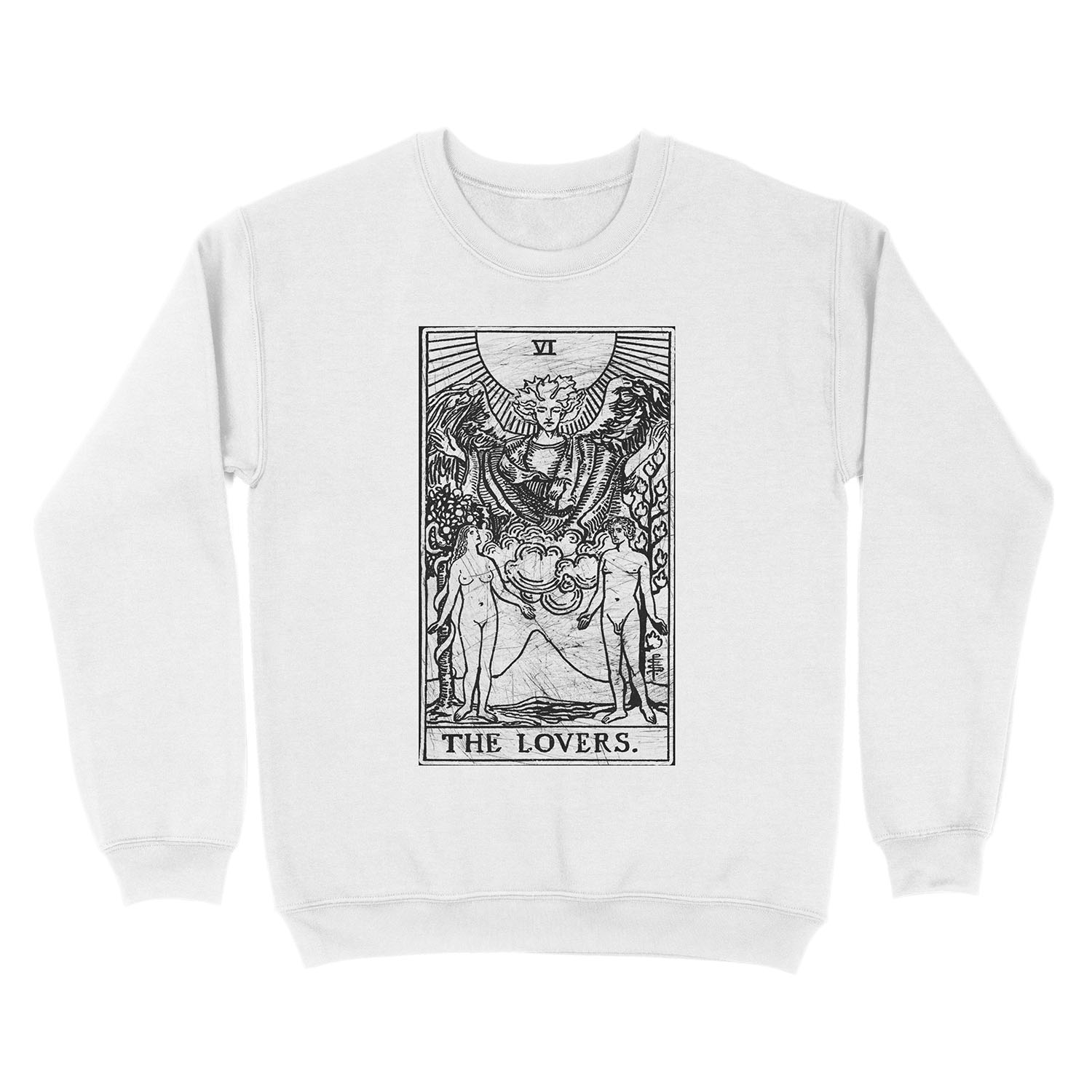 The Lovers Tarot Card - Major Arcana - fortune telling - occult Unisex Crewneck Sweatshirt - Image 2
