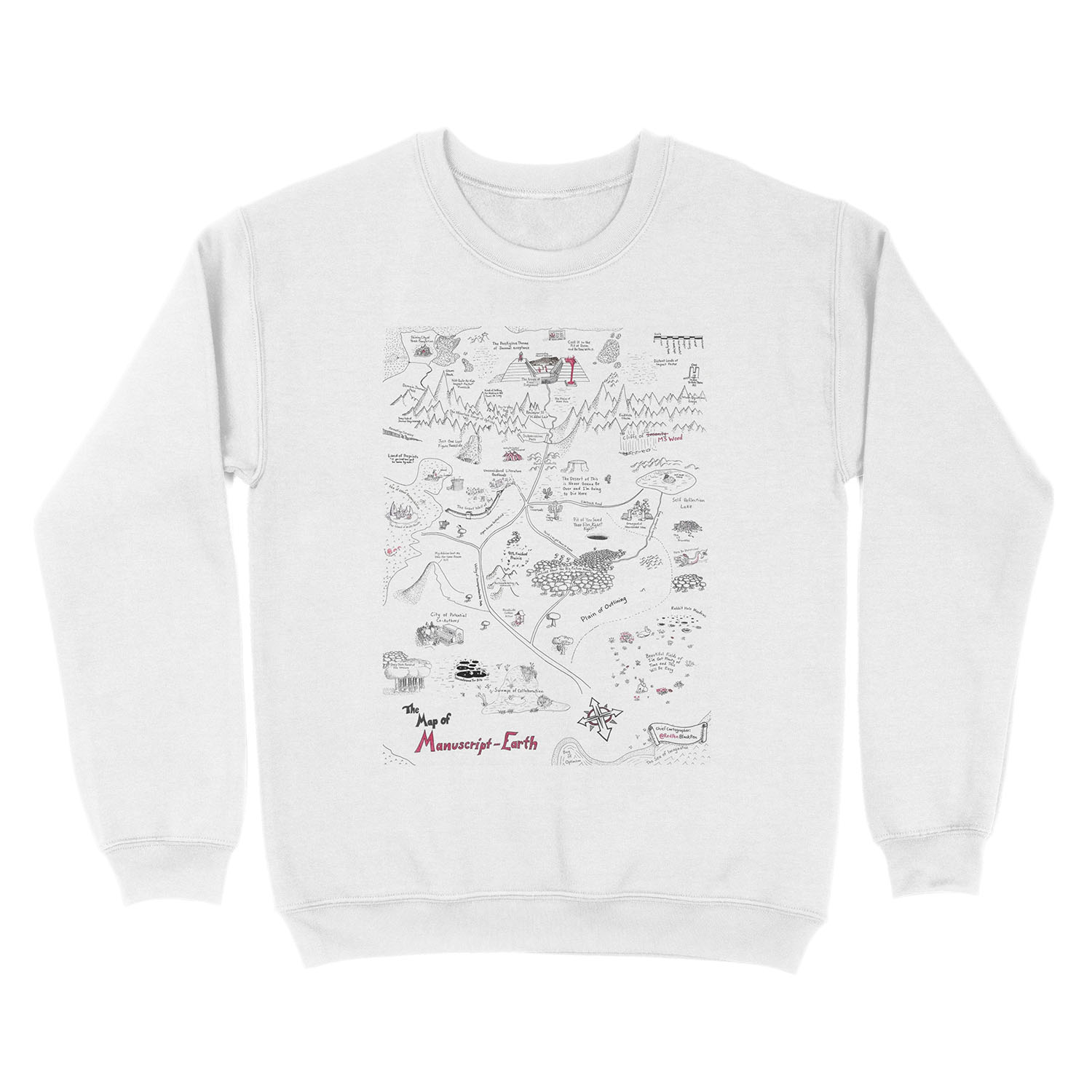 The Map of Manuscript Earth Unisex Crewneck Sweatshirt - Image 2