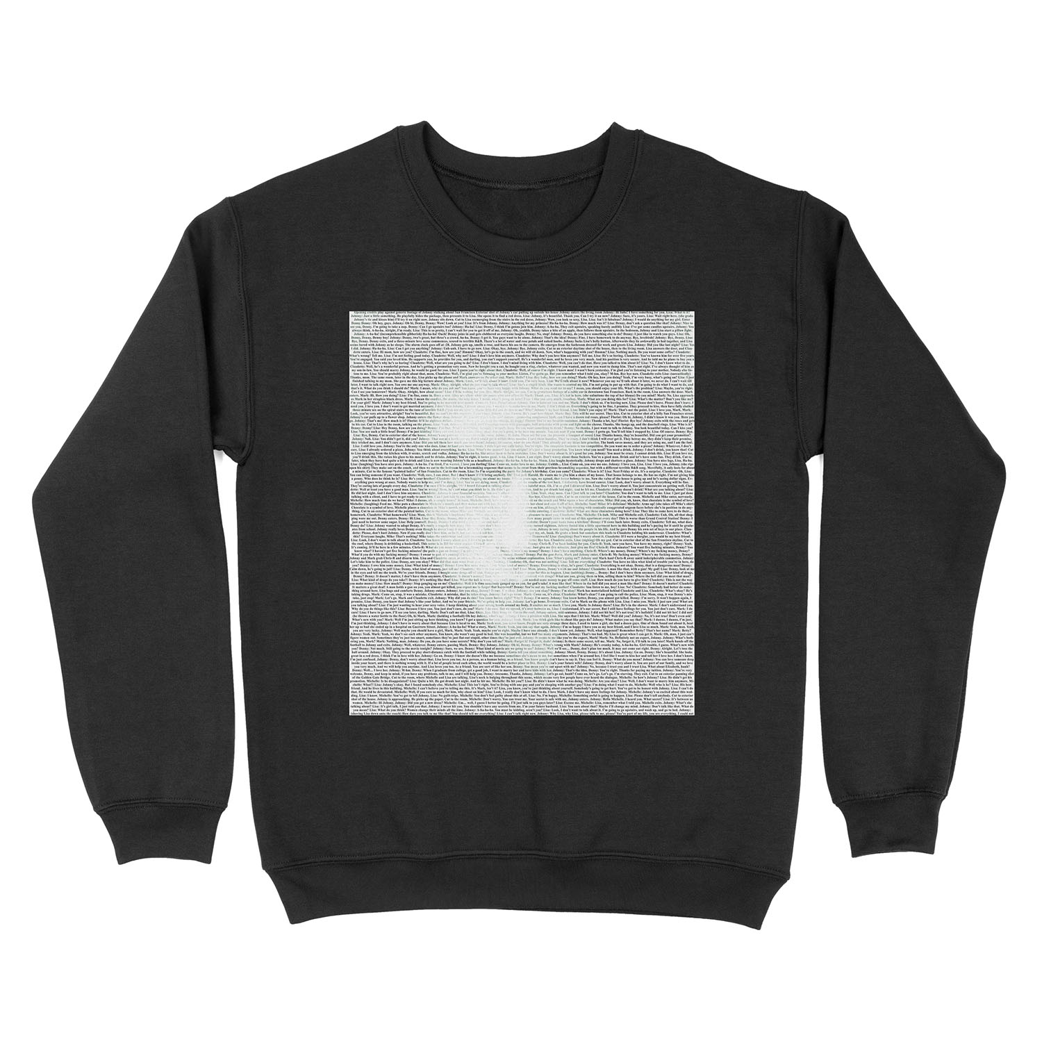 The Room Script in Full Unisex Crewneck Sweatshirt