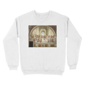 Alternative view of The School of Athens, Italian Renaissance, artist, Raphael. Unisex Crewneck Sweatshirt