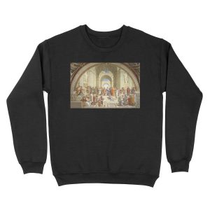 The School of Athens, Plato & Aristotle, Raphael Masterpiece Unisex Crewneck Sweatshirt