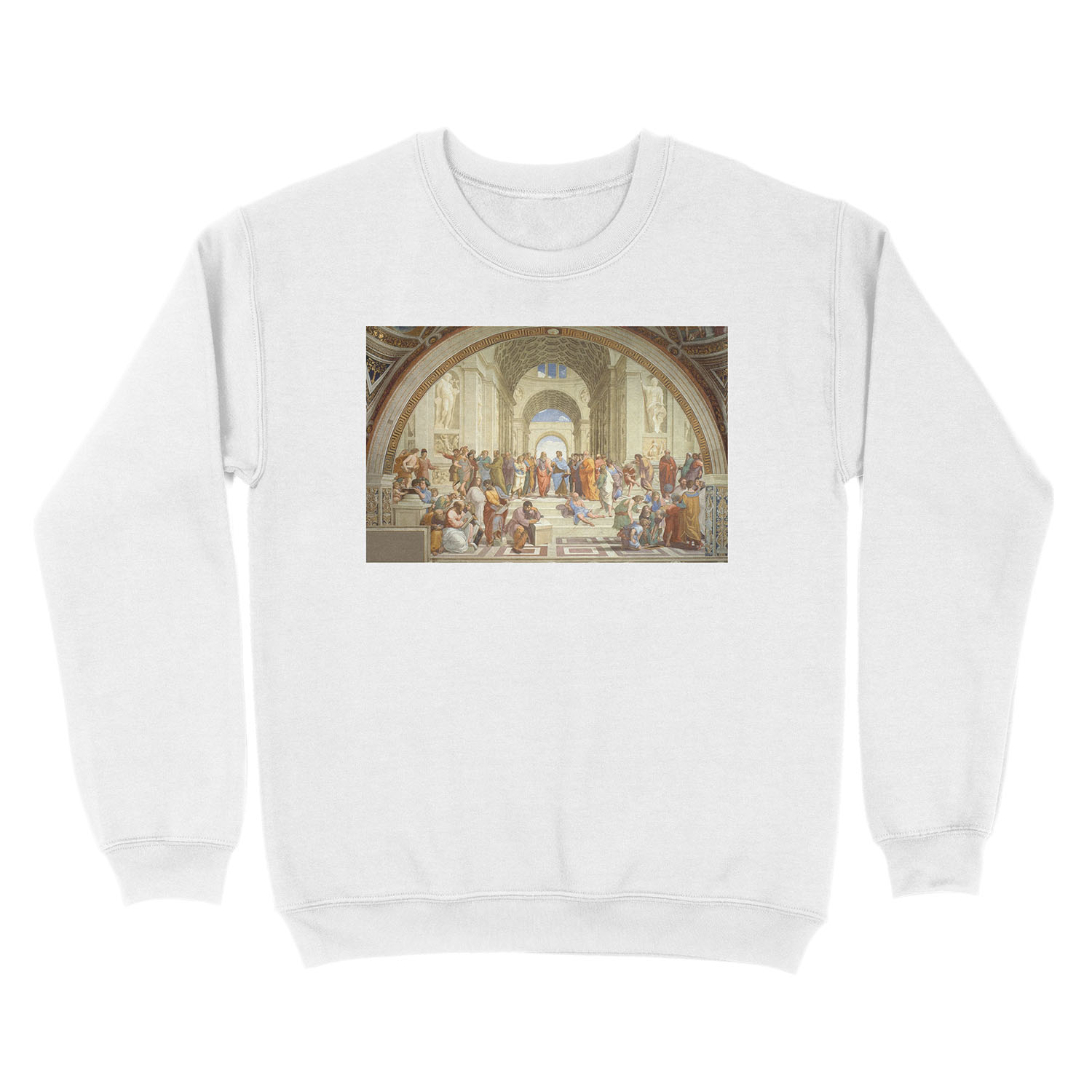 The School of Athens, Plato & Aristotle, Raphael Masterpiece Unisex Crewneck Sweatshirt - Image 2