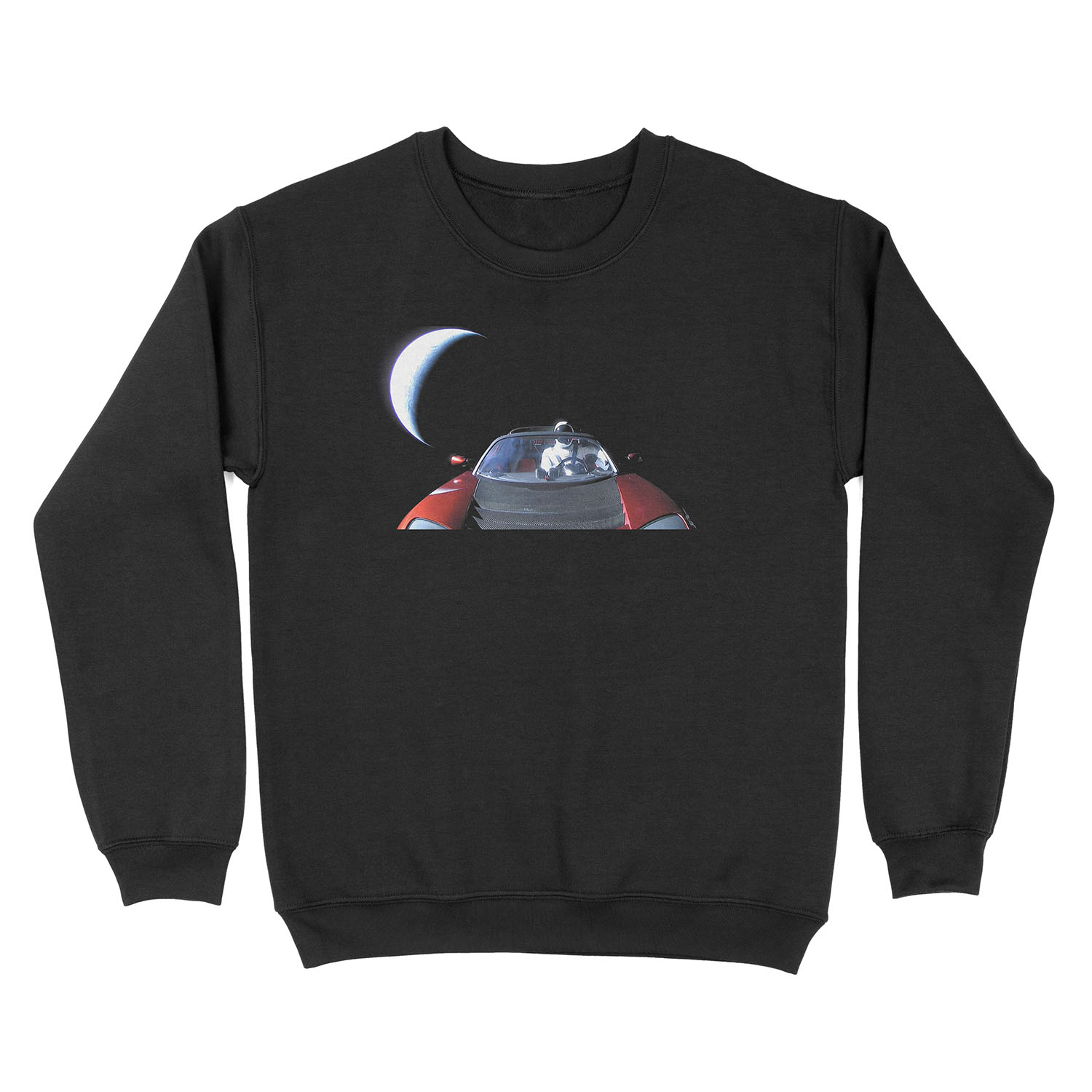 The SpaceX Starman Leaving Earth Behind Unisex Crewneck Sweatshirt