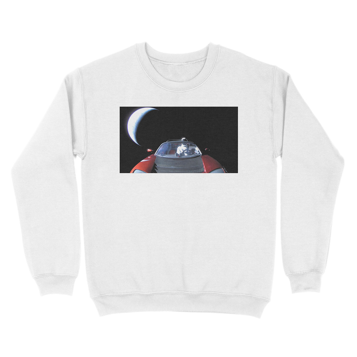 The SpaceX Starman Leaving Earth Behind Unisex Crewneck Sweatshirt - Image 2