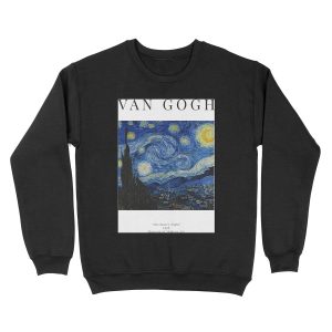 The Starry Night - Vincent Van Gogh - Exhibition Unisex Crewneck Sweatshirt