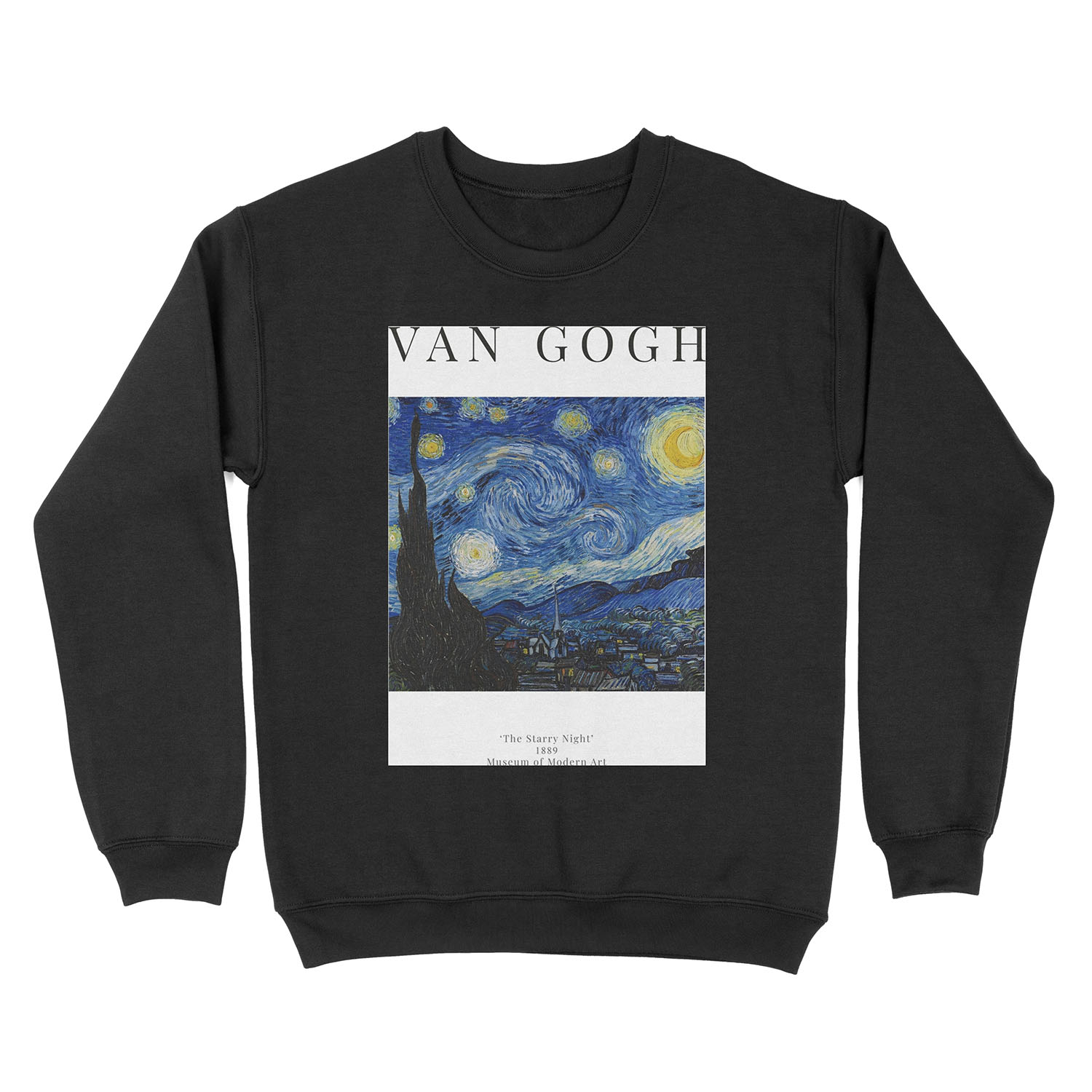 The Starry Night - Vincent Van Gogh - Exhibition Unisex Crewneck Sweatshirt