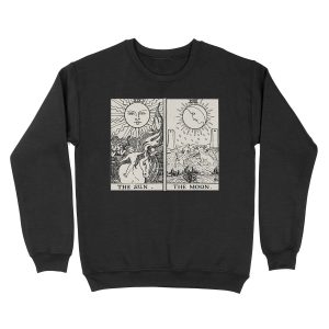 The Sun and Moon Tarot Cards Unisex Crewneck Sweatshirt