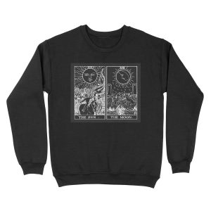 The Sun and Moon Tarot Cards | Pearl & Obsidian Unisex Crewneck Sweatshirt