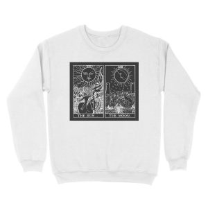 Alternative view of The Sun and Moon Tarot Cards | Pearl & Obsidian Unisex Crewneck Sweatshirt