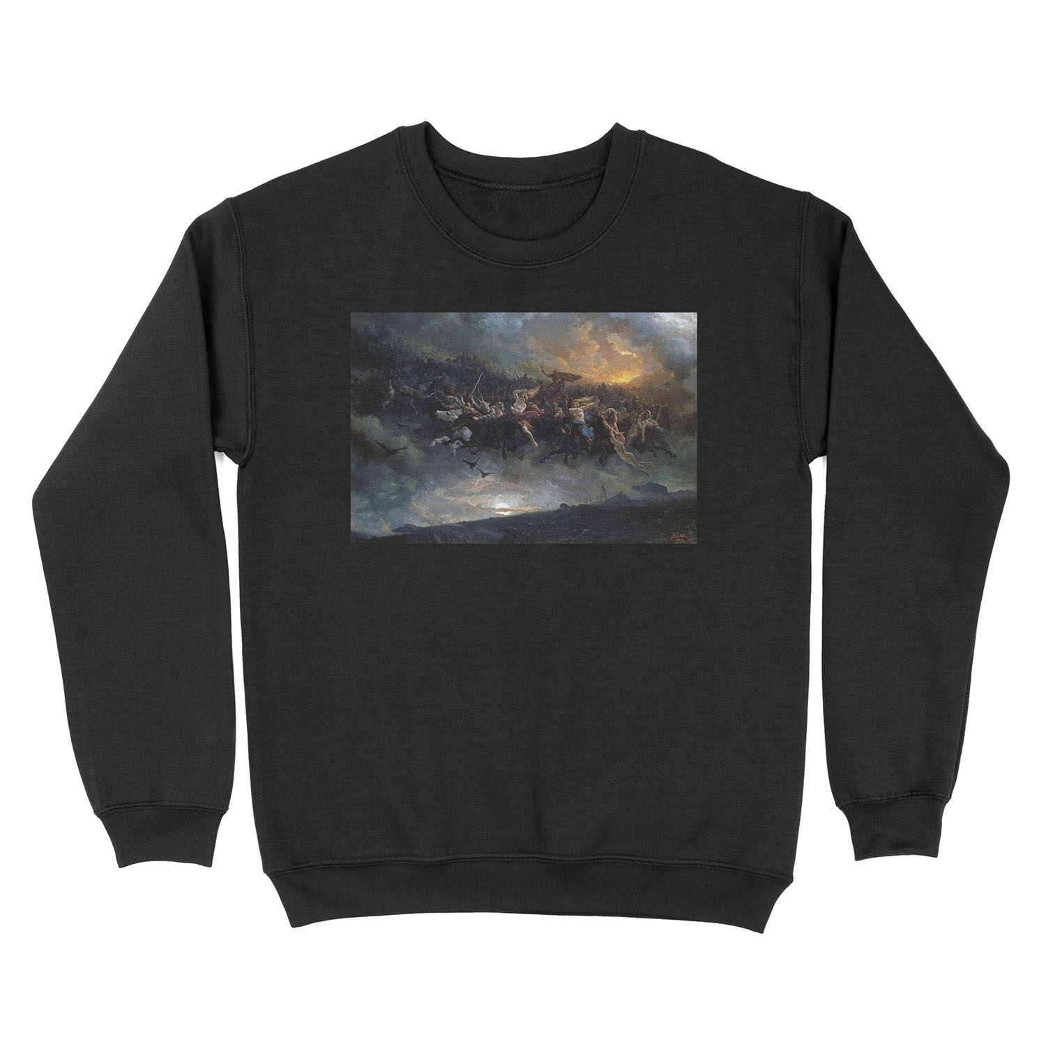 The Wild Hunt Of Odin By Peter Nicolai Arbo 1872 Unisex Crewneck Sweatshirt