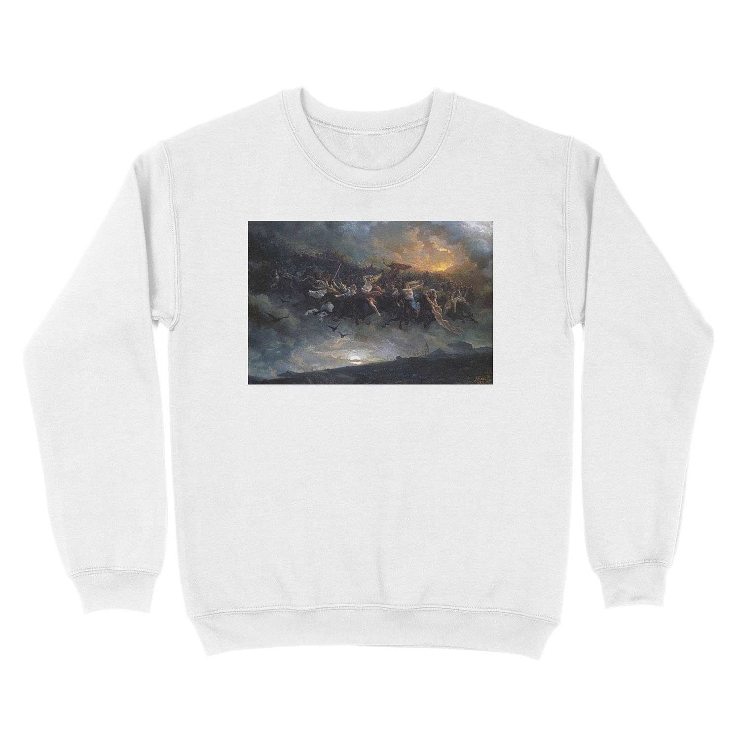 The Wild Hunt Of Odin By Peter Nicolai Arbo 1872 Unisex Crewneck Sweatshirt - Image 2