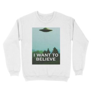 Alternative view of The X-Files I WANT TO BELIEVE original poster Unisex Crewneck Sweatshirt