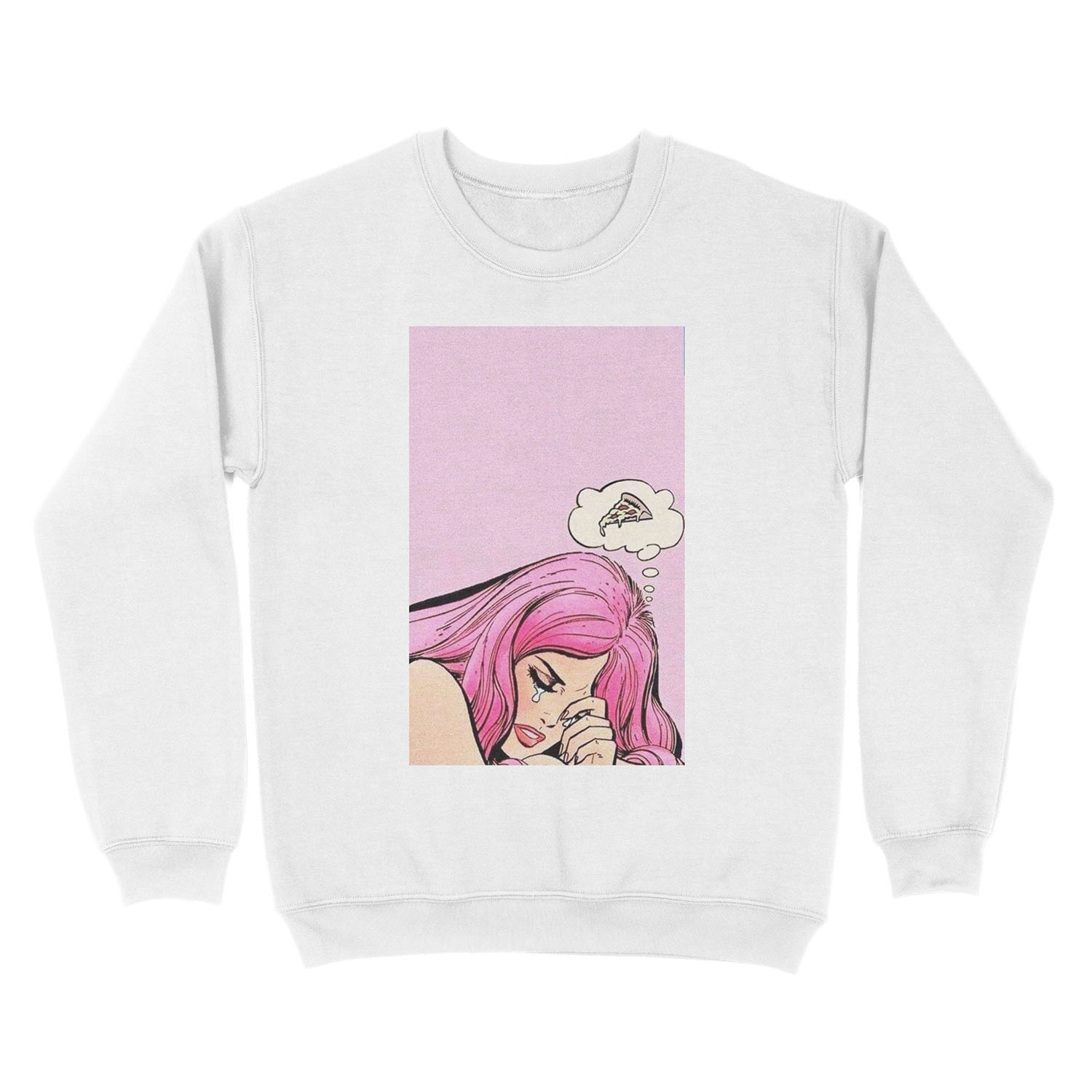 Thinkin' About Pizza Aesthetic Unisex Crewneck Sweatshirt - Image 2