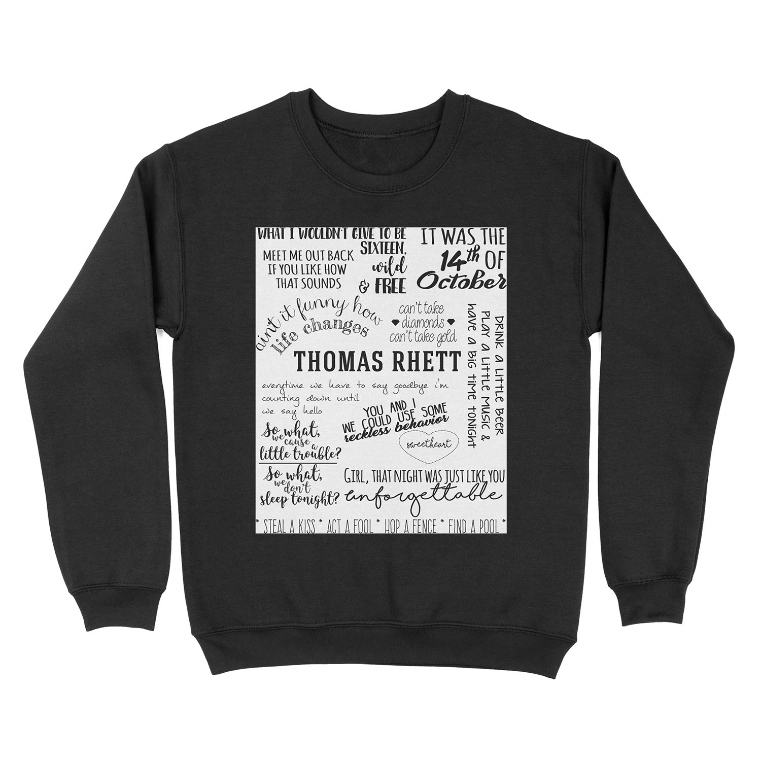 thomas rhett life changes album lyrics Unisex Crewneck Sweatshirt