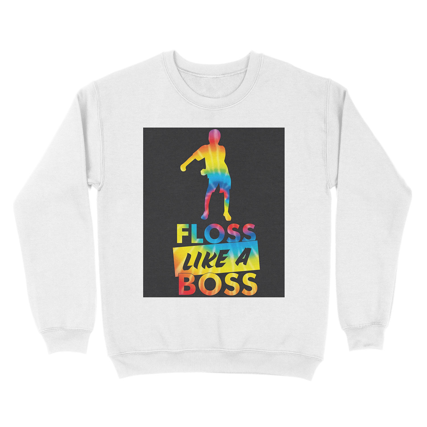 Tie Dye Floss Like A Boss - Flossing Dance Unisex Crewneck Sweatshirt - Image 2