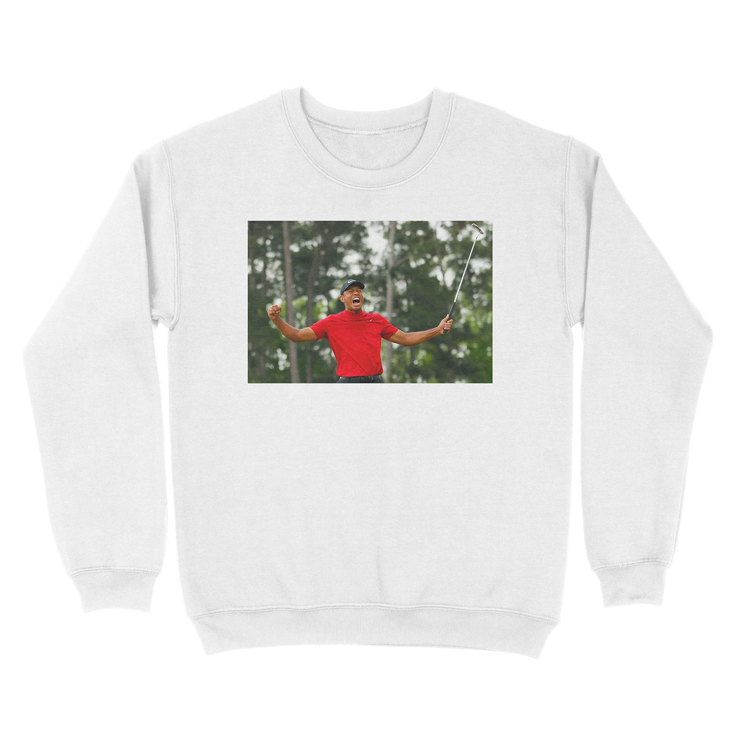 Tiger Woods celebrating his victory at the Masters Unisex Crewneck Sweatshirt - Image 2