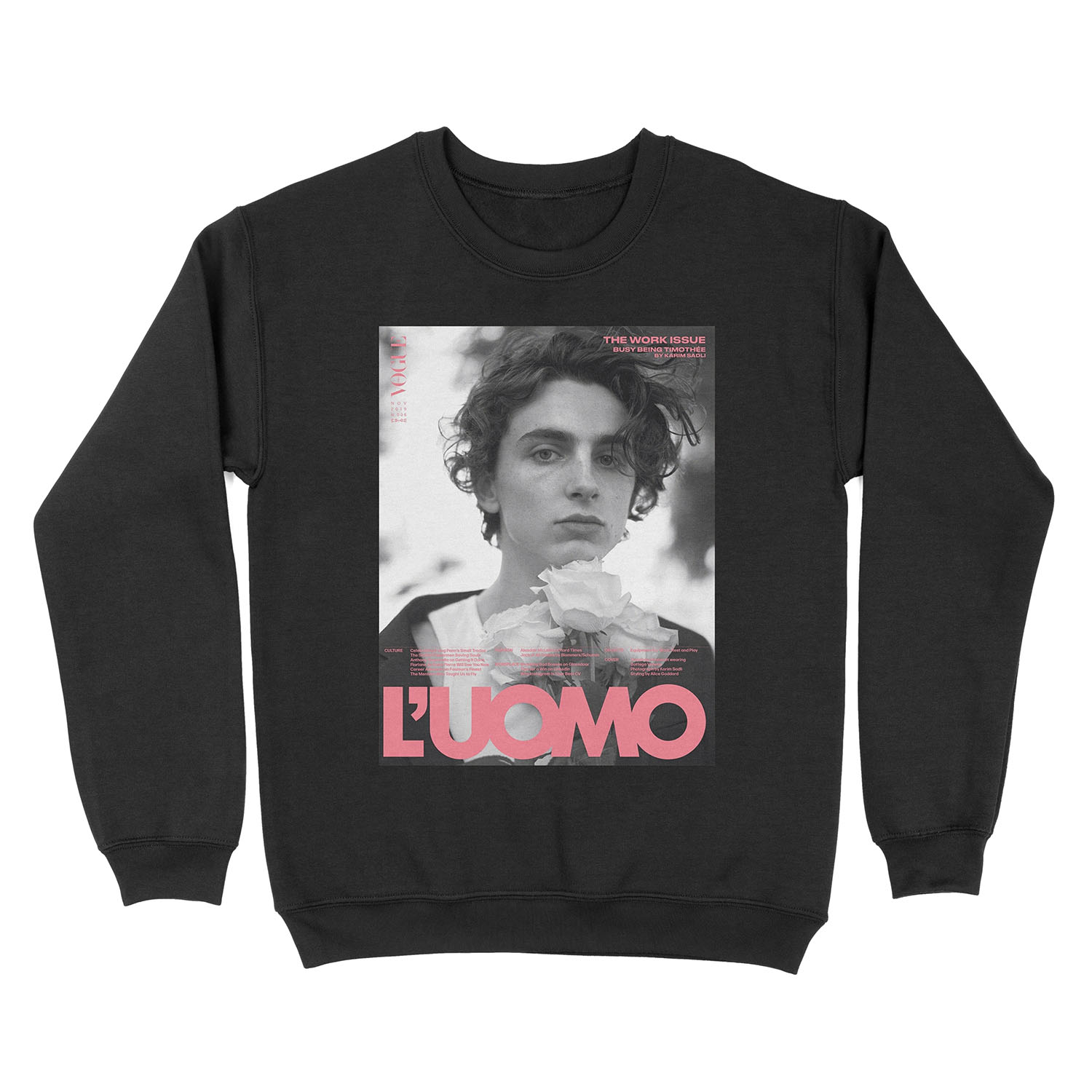 Timothee Chalamet VOUGE L'uomo Cover Unisex Crewneck Sweatshirt