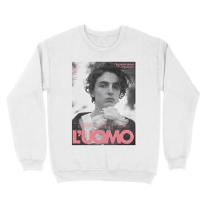 Alternative view of Timothee Chalamet VOUGE L'uomo Cover Unisex Crewneck Sweatshirt