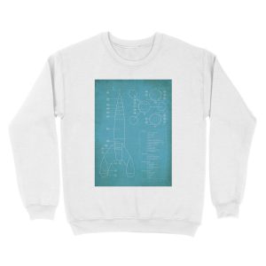 Alternative view of Tintin Moon Rocket Blue Print Unisex Crewneck Sweatshirt