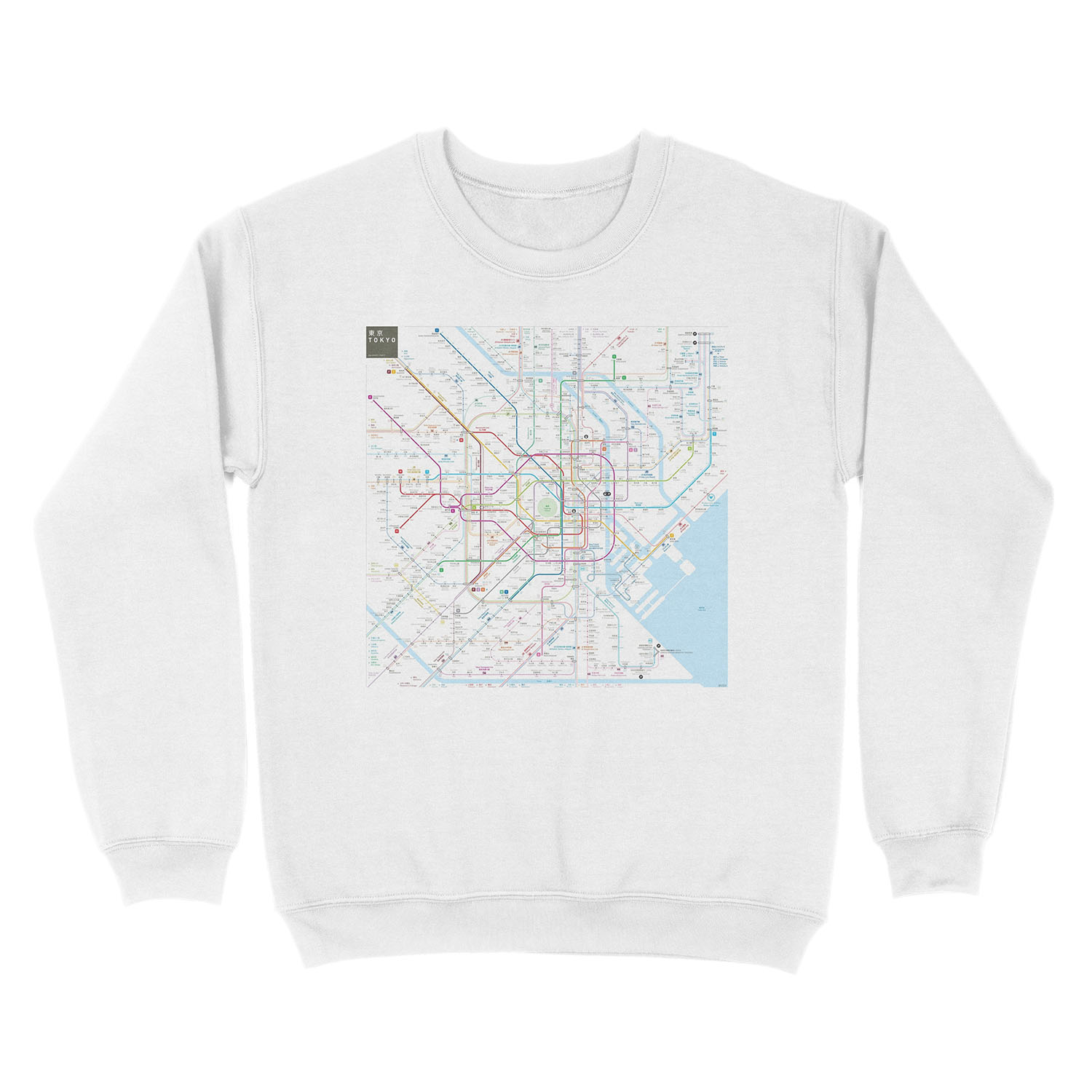 Tokyo Metro Map Unisex Crewneck Sweatshirt - Image 2