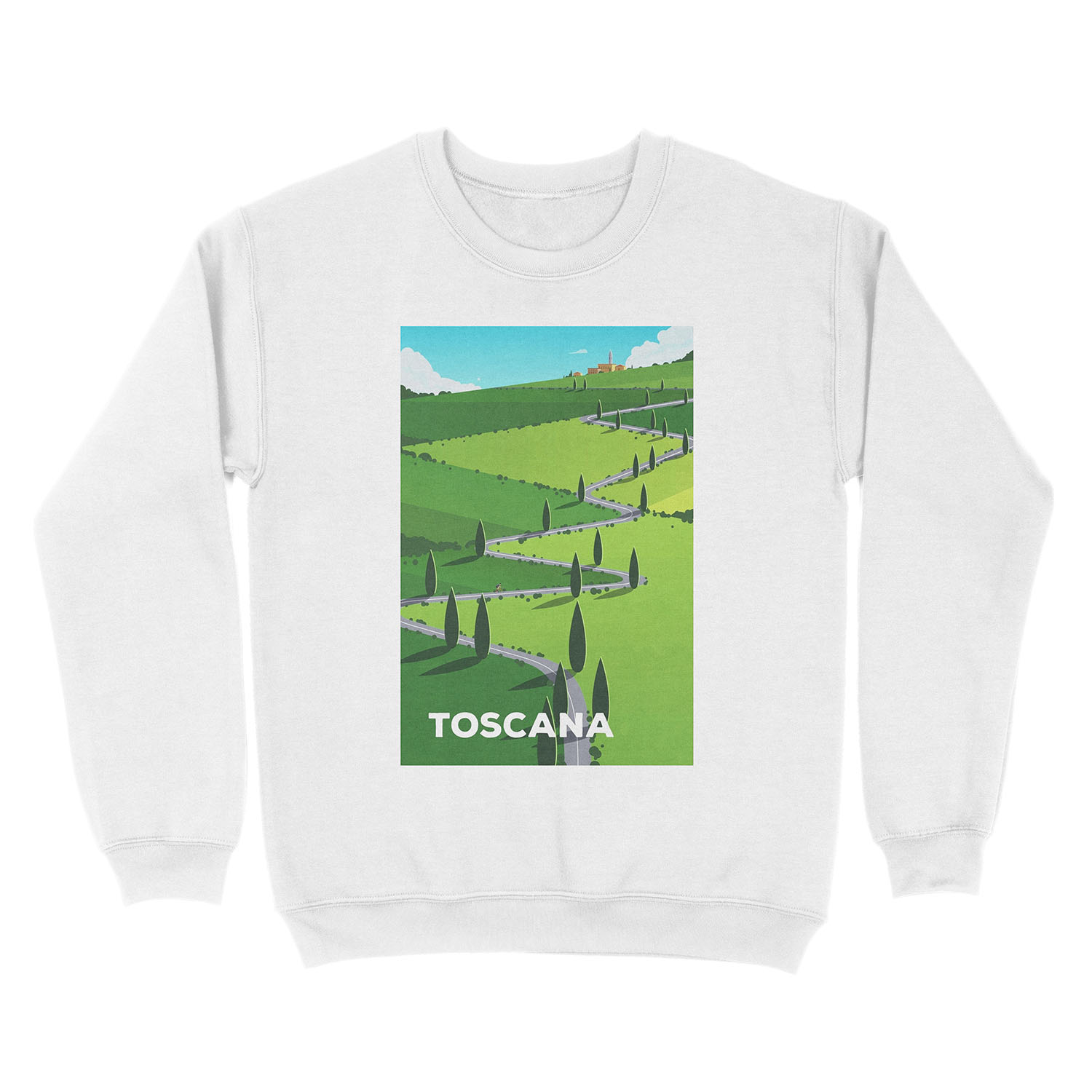 Toscana (Tuscany) Cycling Unisex Crewneck Sweatshirt - Image 2