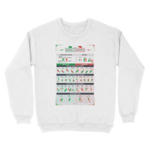 Alternative view of Trading Candlestick Patterns White Unisex Crewneck Sweatshirt