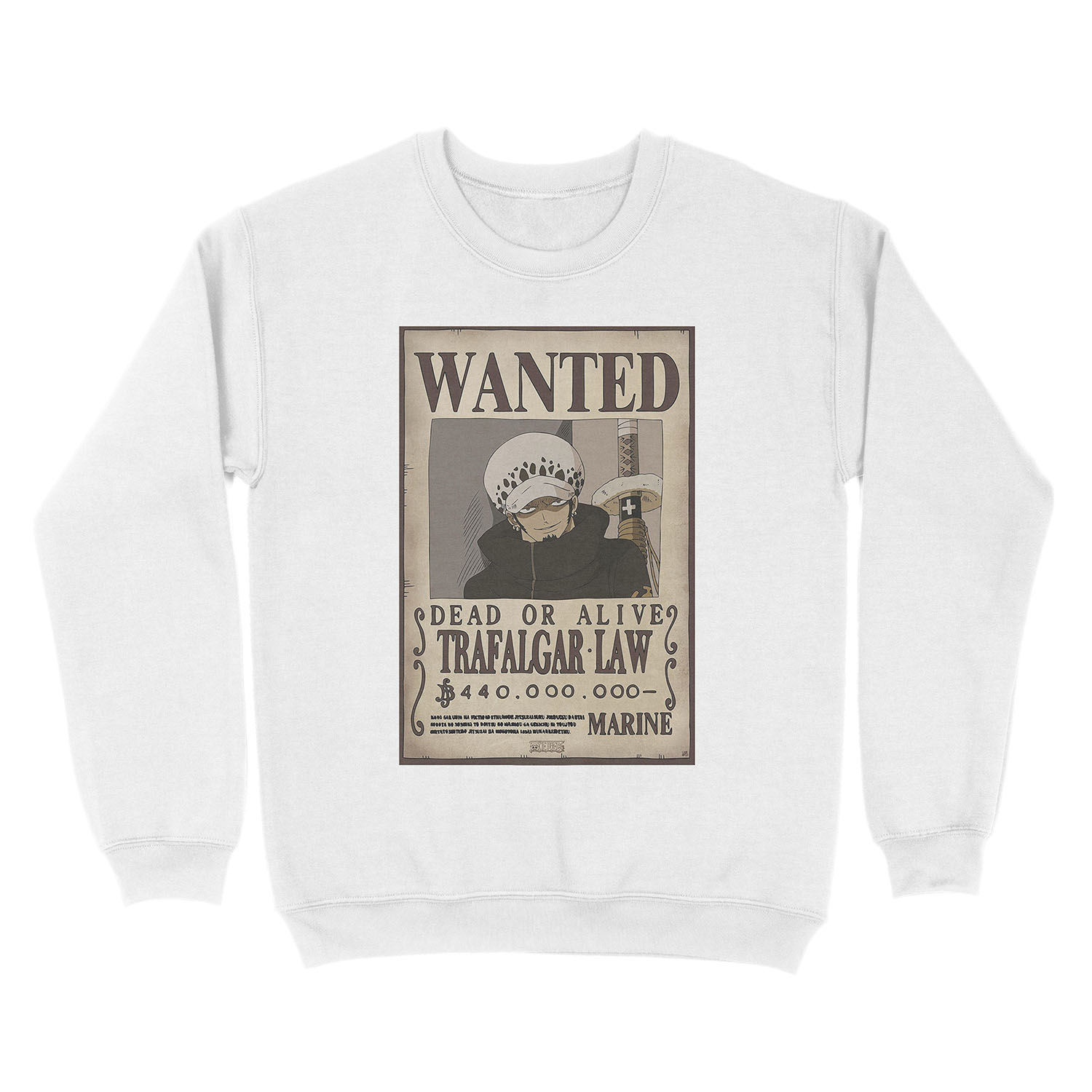 Trafalgar Law Wanted - One Piece Unisex Crewneck Sweatshirt - Image 2