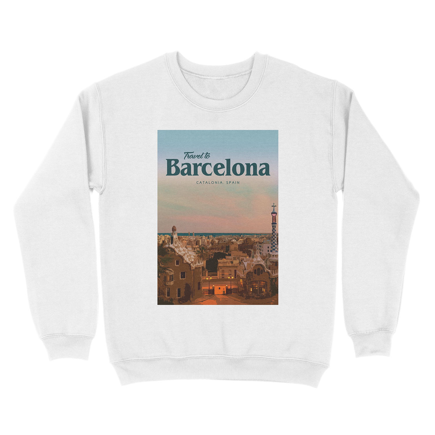Travel to Barcelona Unisex Crewneck Sweatshirt - Image 2