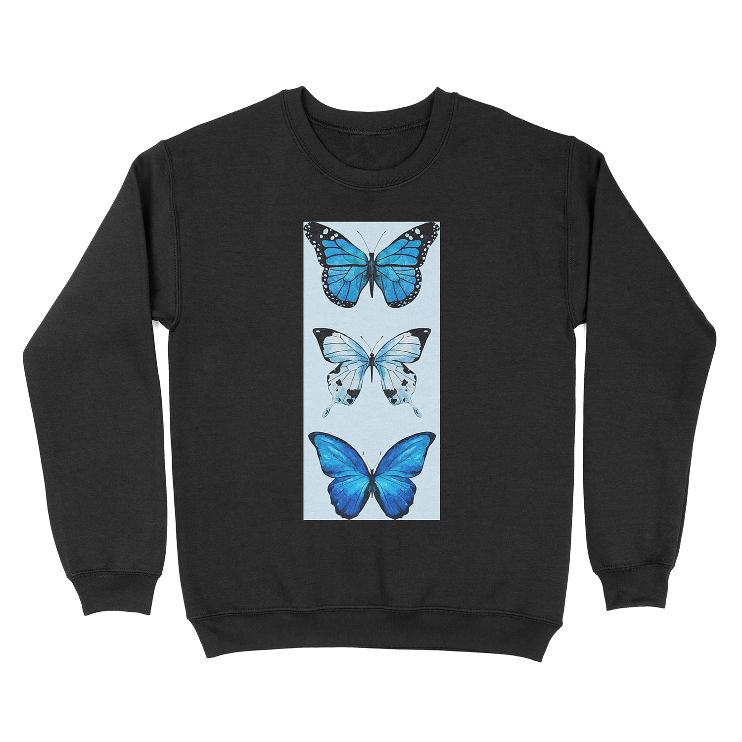 Trio of Blue Butterfly Unisex Crewneck Sweatshirt