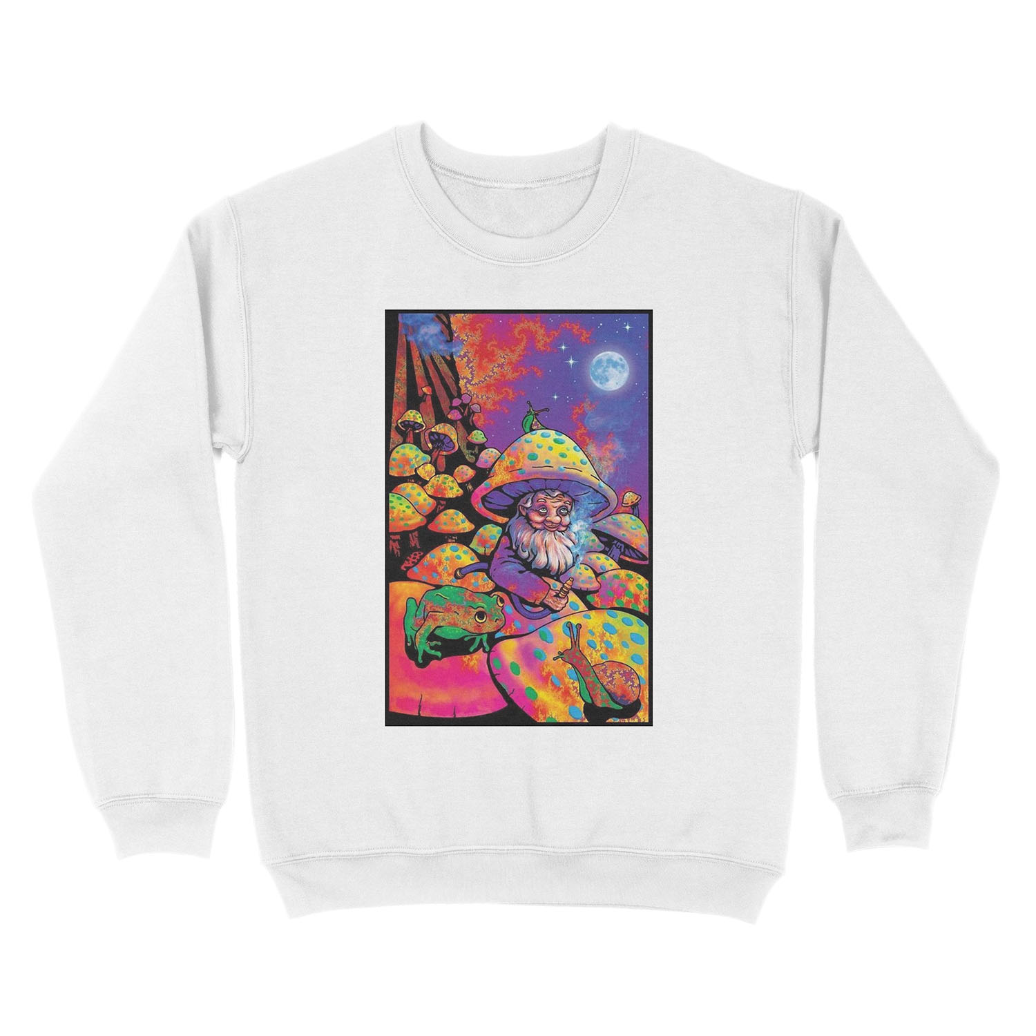 Trippy Mushroom Man Psychedelic Unisex Crewneck Sweatshirt - Image 2